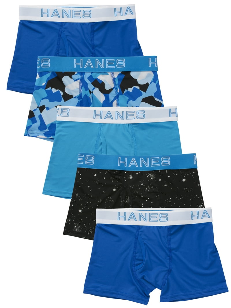 Hanes Boys' X-Temp Stretch Boxer Brief 5 Pack, Sizes S-XL