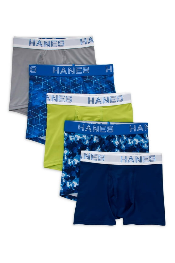 Boys' X-Temp Stretch Boxer Brief Underwear, 5-Pack, Sizes S-XXL