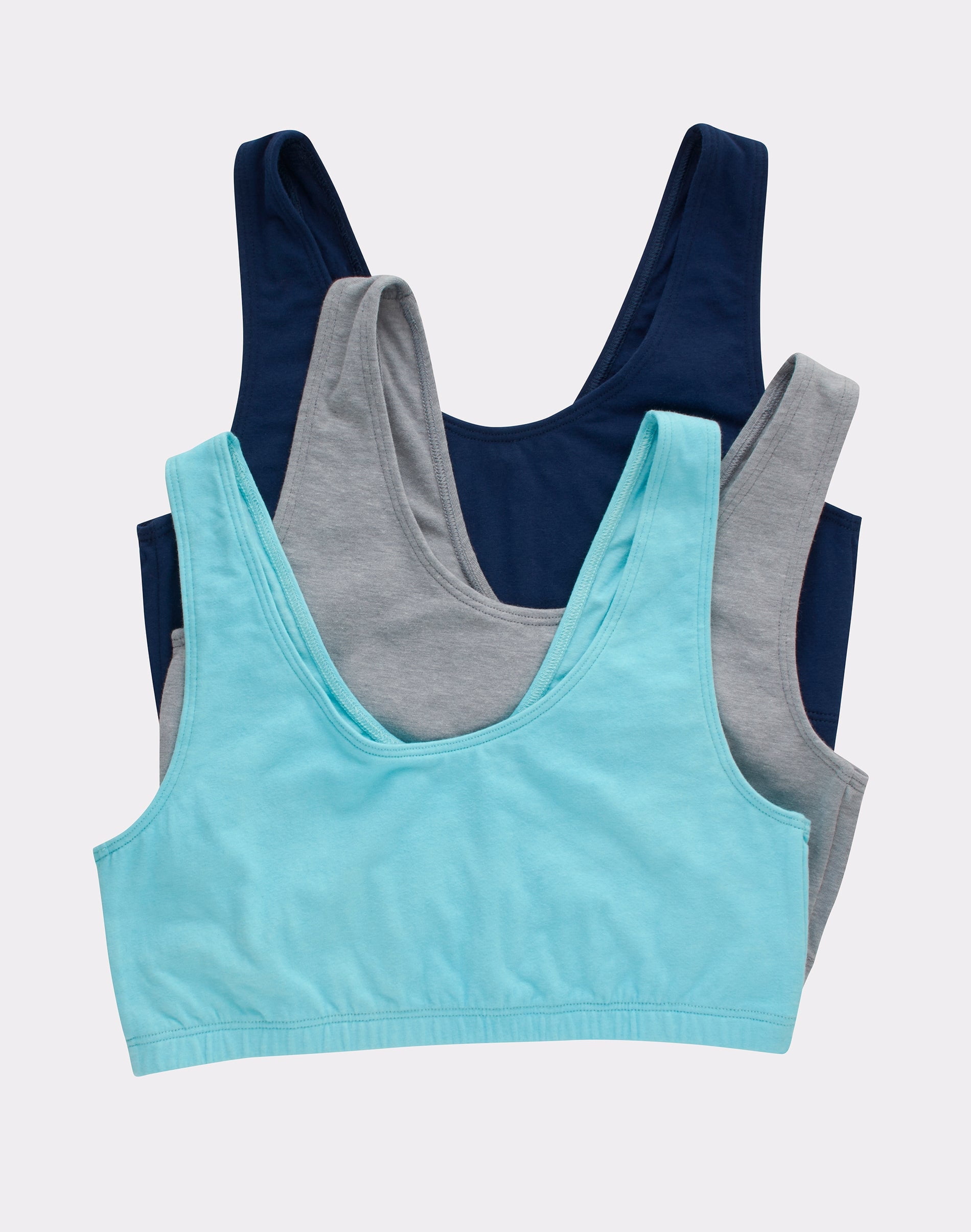 Hanes Bralette 3-Pack Women's Bra Cotton Scoopneck Crop Sports Low ...