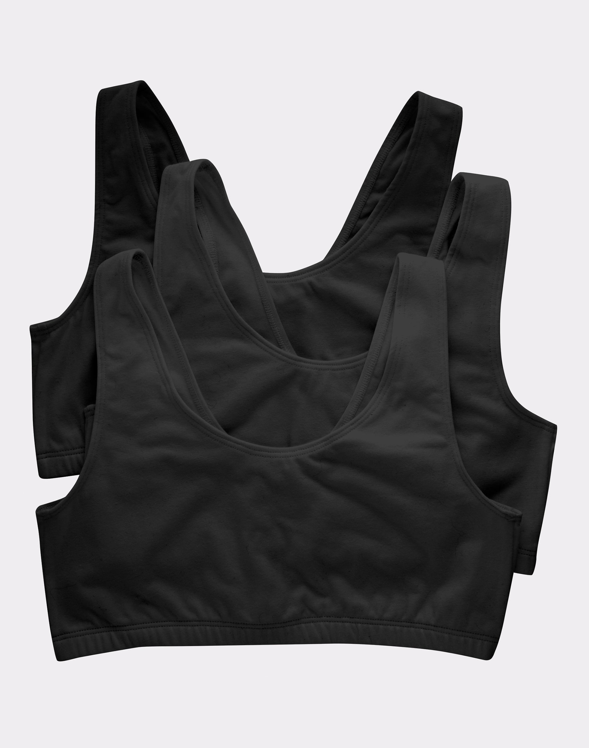Hanes Bralette 3-Pack Women's Bra Cotton Scoopneck Crop Sports Low ...