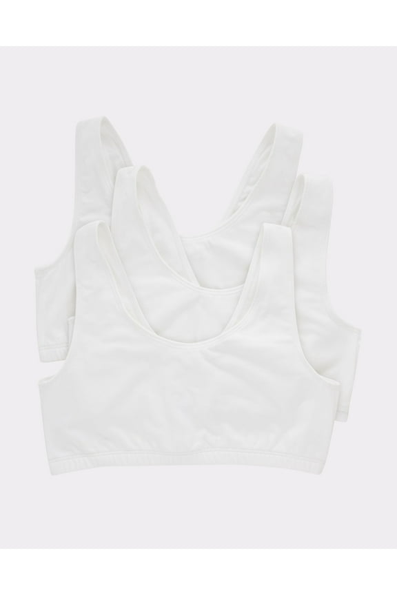 Bralette 3-Pack Women's Bra Cotton Scoopneck Crop Sports Low Impact HFA002
