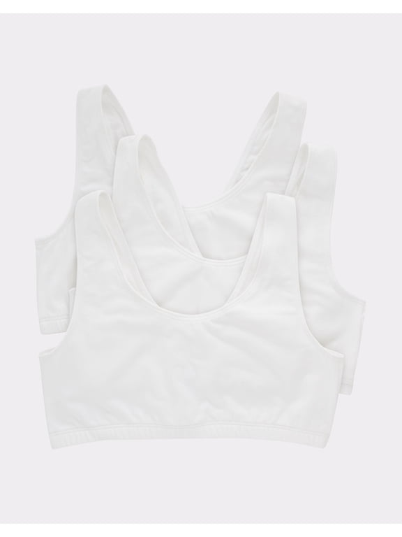 Bralette 3-Pack Women's Bra Cotton Scoopneck Crop Sports Low Impact HFA002
