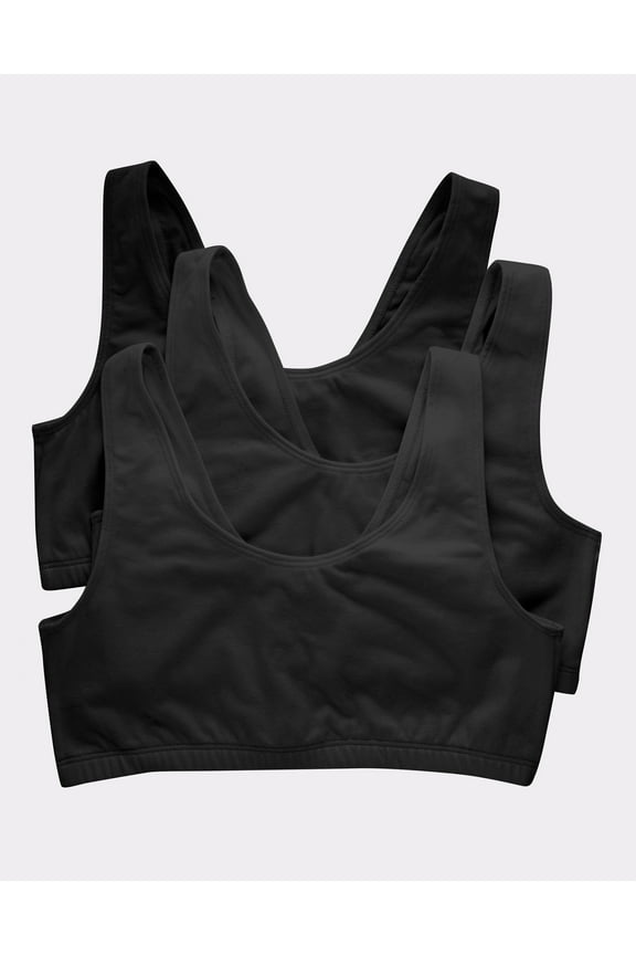 Bralette 3-Pack Women's Bra Cotton Scoopneck Crop Sports Low Impact HFA002