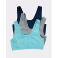 thumbnail image 1 of Hanes Bralette 3-Pack Women's Bra Cotton Scoopneck Crop Sports Low Impact HFA002, 1 of 2
