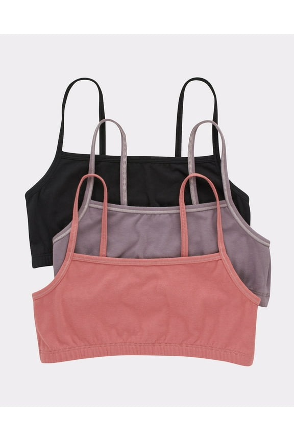 Bralette 3-Pack Women's String Crop Lightweight Soft Assorted Colors HFA001