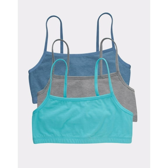 Hanes Bralette 3-Pack Women's String Crop Lightweight Soft Assorted Colors HFA001