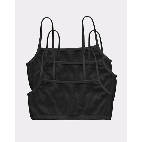 Hanes Bralette 3-Pack Women's String Crop Lightweight Soft Assorted Colors HFA001