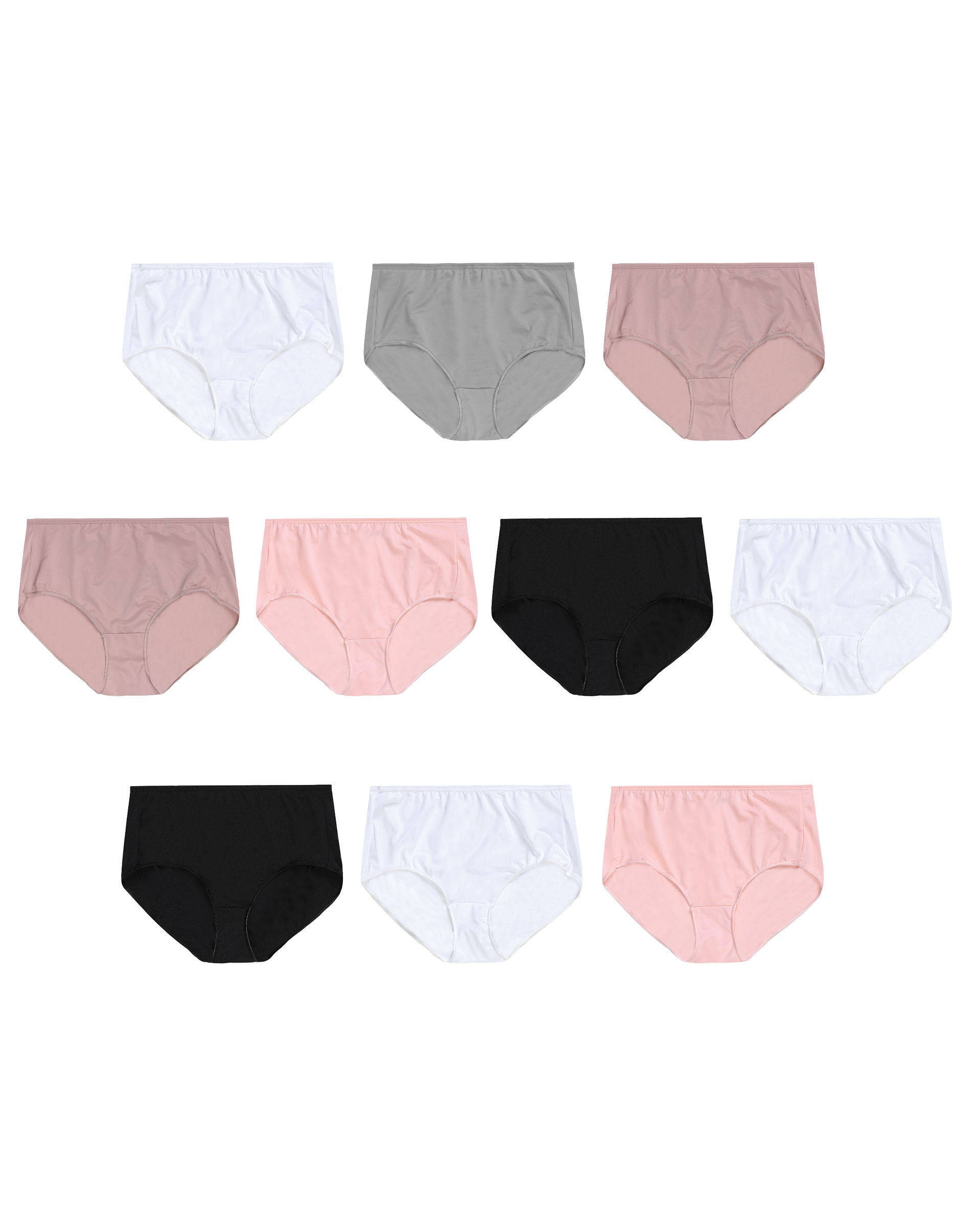 Hanes Breathable Mesh Women's Brief Underwear, 10-Pack Assorted 8 - image 1 of 10