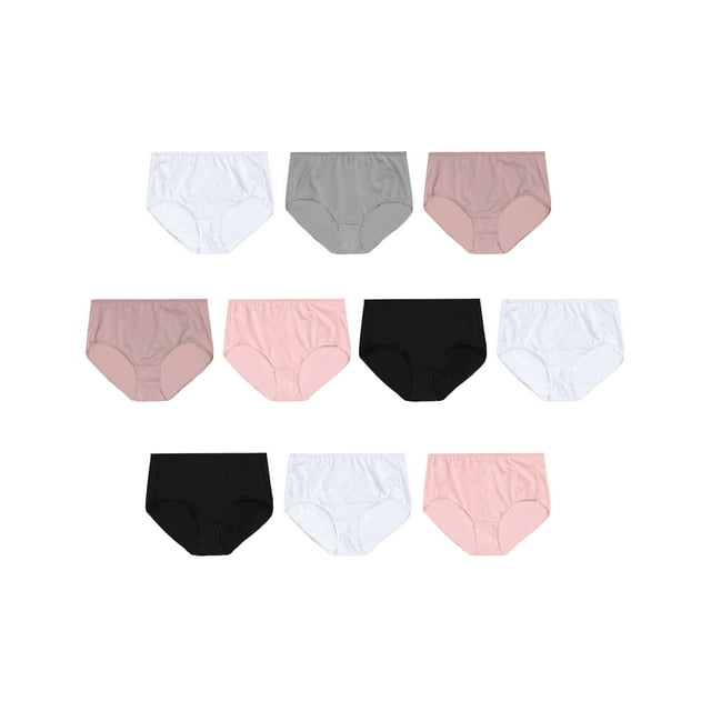 Hanes Breathable Mesh Women's Brief Underwear, 10-Pack Assorted 8