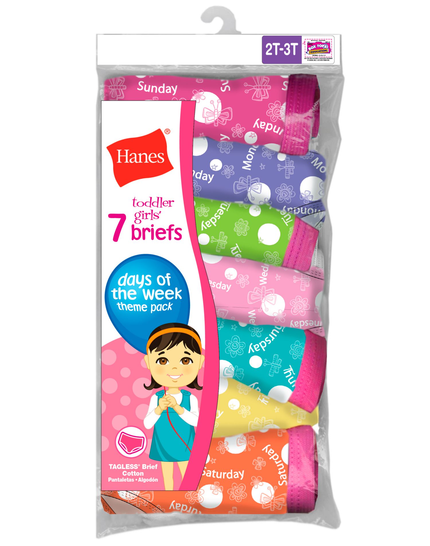 Hanes Brief Underwear, 7-Pack (Toddler Girls) - image 1 of 2