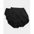 thumbnail image 1 of Hanes Briefs 10-Pack Panties Women's Underwear Breathable 100% Cotton All Black, 1 of 7