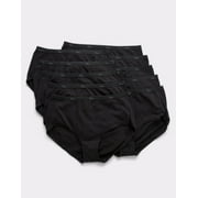 Hanes Briefs 10-Pack Panties Womens Underwear Breathable 100% Cotton All Black