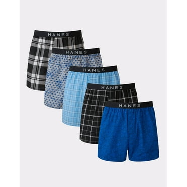 Hanes Men's Boxers 5-Pack Underwear Tagless Comfort Waist Classic Ultimate S-XL