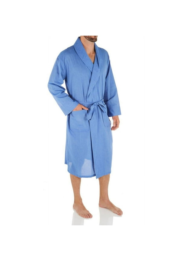 Men's Hanes 4204B Big Man Woven Shawl Robe (Blue 5/6X)