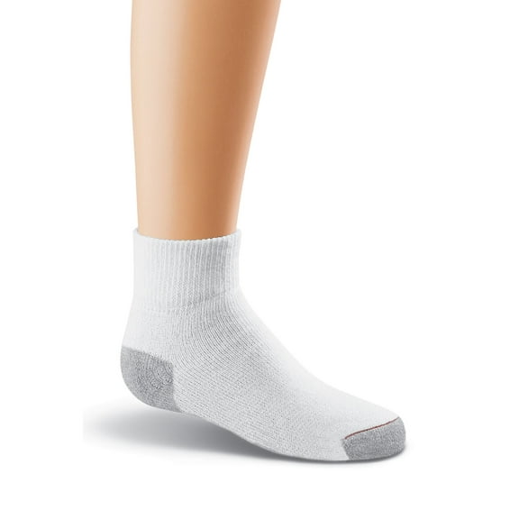 Hanes Classics Boys' Ankle EZ Sort Socks 6-Pk White L