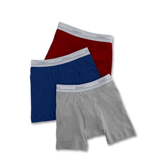 Hanes Classics Boys` Boxer Briefs, S, Assorted Solids