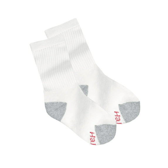 Hanes Classics Boys' Crew EZ Sort Socks 6-Pk White M