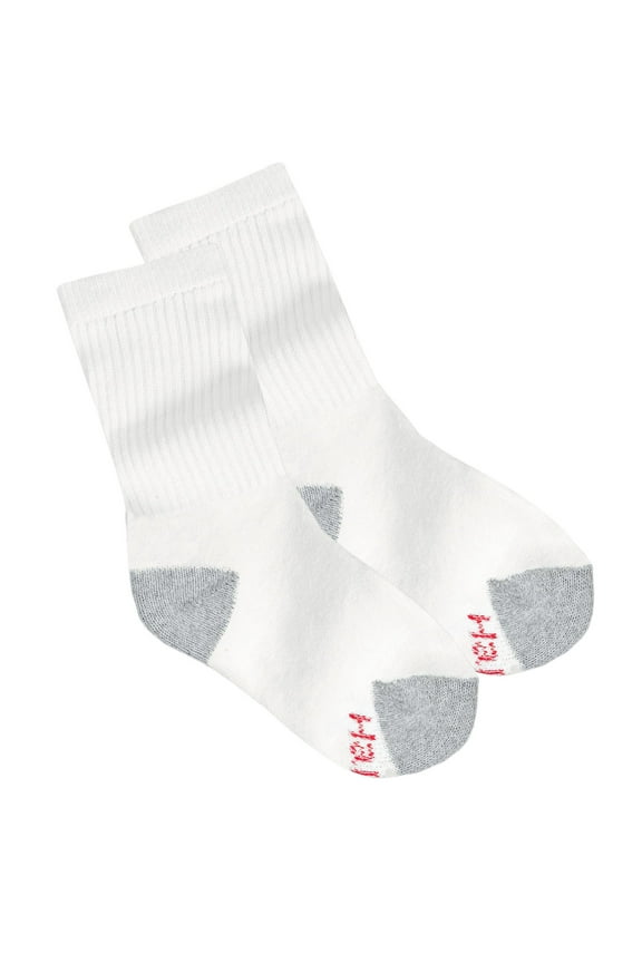 Classics Boys' Crew EZ Sort Socks 6-Pk White M