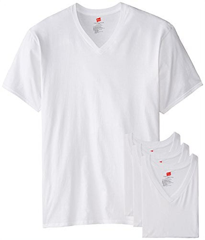 Hanes X-Large/Tall Men's 3-Pack V-neck T-Shirts, White, 100% Cotton ...