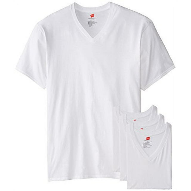 Hanes X-Large/Tall Men's 3-Pack V-neck T-Shirts, White, 100% Cotton ...