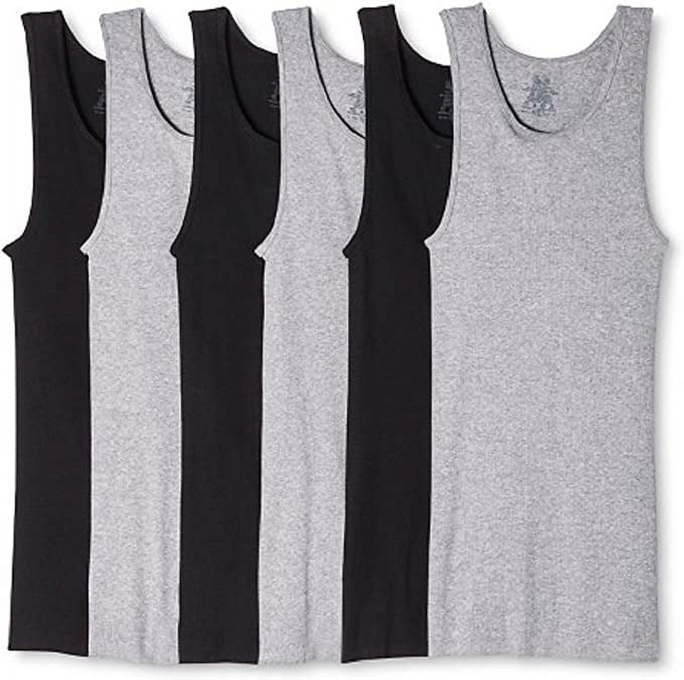  Comfneat Mens 6-Pack A-Shirts Tight Fit Tank Tops Cotton  Spandex Undershirts