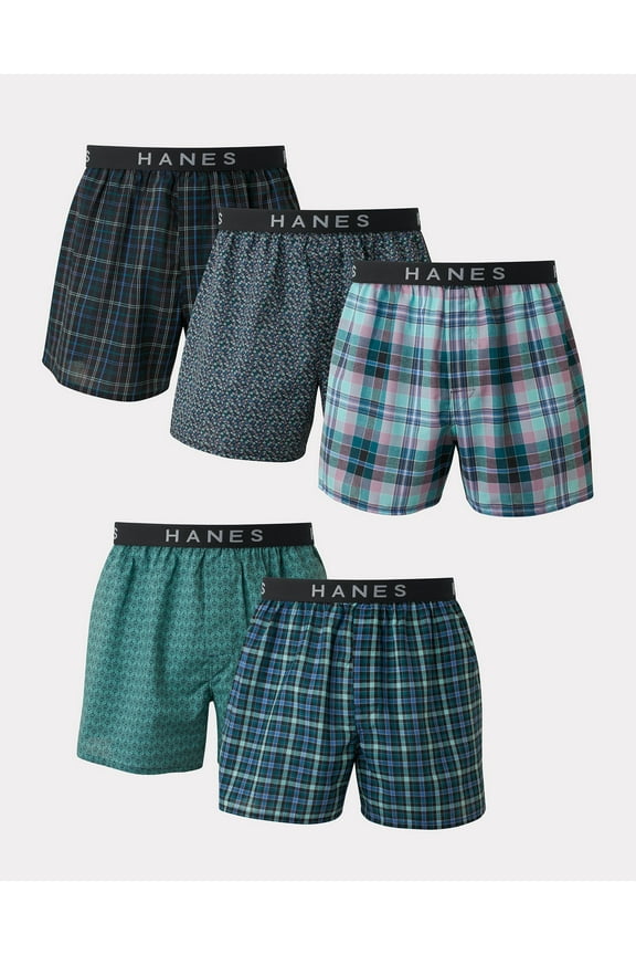 Mens Boxer 5 Pack Classics Comfort Flex Cotton Waistband Underwear TAGLESS