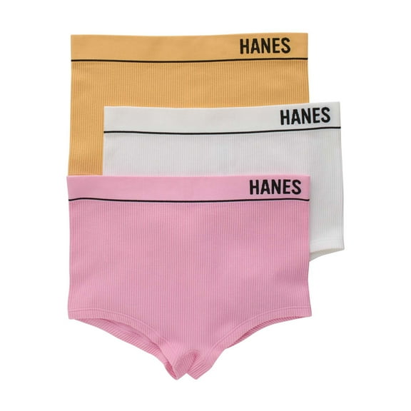 Hanes Classics Retro Rib Boyfit , 3 Pack