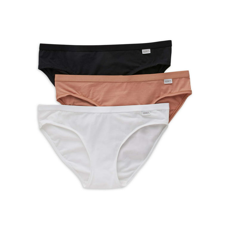 FD42AS - Hanes Women's Fresh & Dry Moderate Period Underwear Bikini 3-Pack