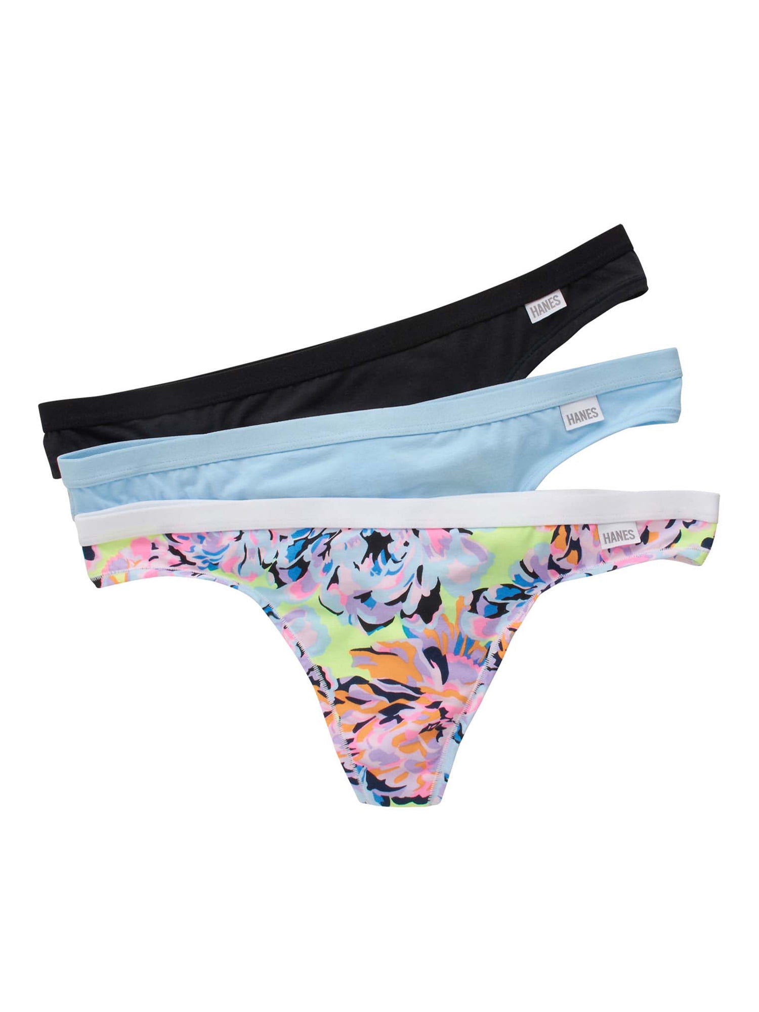 Hanes Classics Womens Cotton Modal Thong , 3 Pack