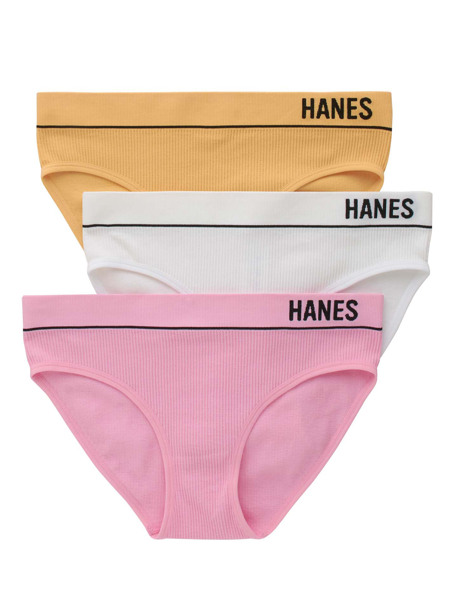 Hanes Classics Womens Seamless Retro Rib Bikini , 3 Pack