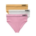 thumbnail image 1 of Hanes Classics Womens Seamless Retro Rib Hi-Leg Bikini , 3 Pack, 1 of 9