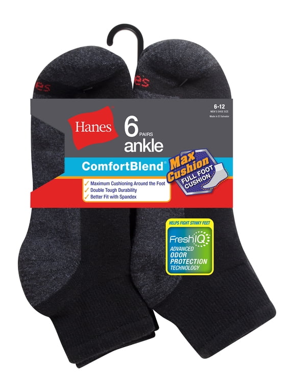 Comfort Blend Ankle Socks, 6 Pack