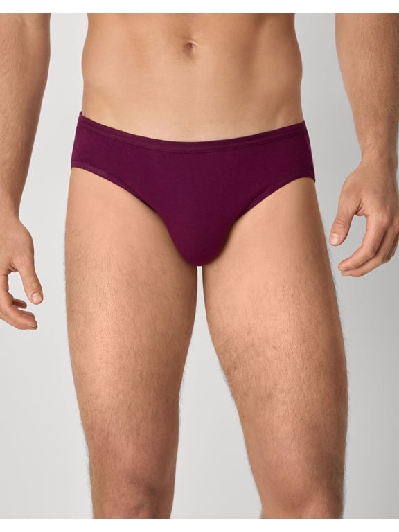 Comfort Fit Men's Underwear Bikini Pack - 6-Pack - Moisture-Wicking Cotton-Stretch Indigo/Turquoise/Grey/Violet/Sage M