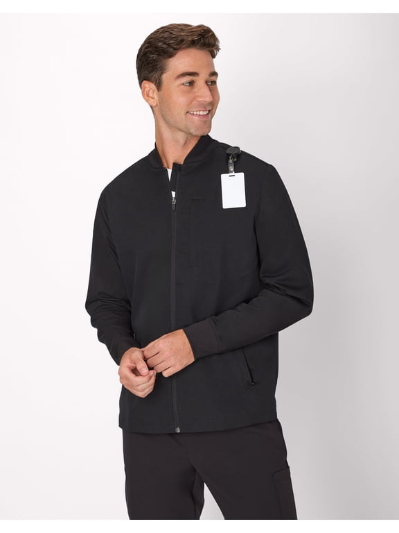Comfort Fit Scrubs Men's Full-Zip Scrub Jacket New Ebony 2X