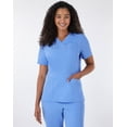thumbnail image 1 of Hanes Comfort Fit Scrubs Women's Rib Back Scrub Top Ceil Blue 3XL, 1 of 10
