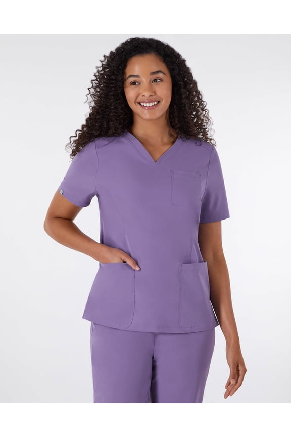 Comfort Fit Scrubs Women's Rib Back Scrub Top Soft Plum M