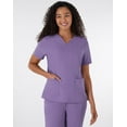 thumbnail image 1 of Hanes Comfort Fit Scrubs Women's Rib Back Scrub Top Soft Plum S, 1 of 10