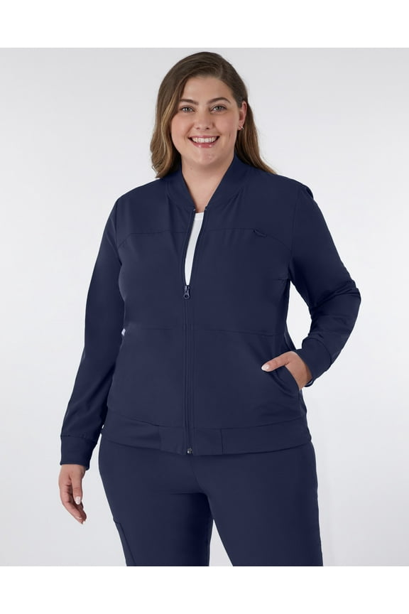 Comfort Fit Scrubs Women's Scrub Bomber Jacket Athletic Navy L