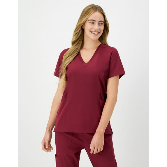 Hanes Comfort Fit Scrubs Women's Scrub Top Afternoon Burgundy 2XL