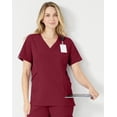 thumbnail image 1 of Hanes Comfort Fit Scrubs Women's Scrub Top Afternoon Burgundy M, 1 of 10