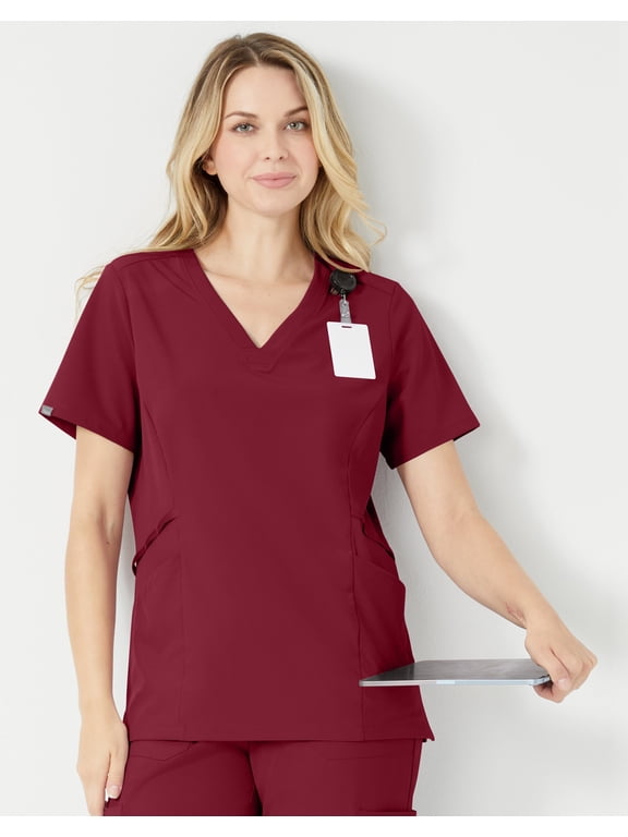 Women's Scrubs V-Neck Scrub Top, Comfort Fit, Short Sleeve, 2-Pockets, Sizes XS-3XL