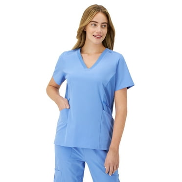 Hanes Comfort Fit Scrubs Women's Scrub Top Ceil Blue 2XL