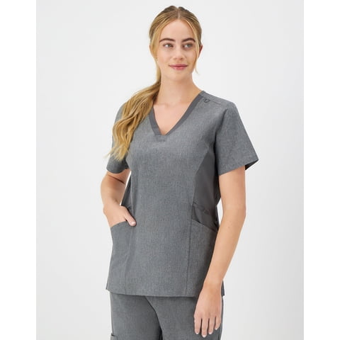 Comfort Fit Scrubs Women's Scrub Top Ebony Heather 3XL