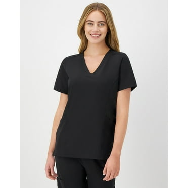 Hanes Comfort Fit Scrubs Women's Scrub Top New Ebony XL