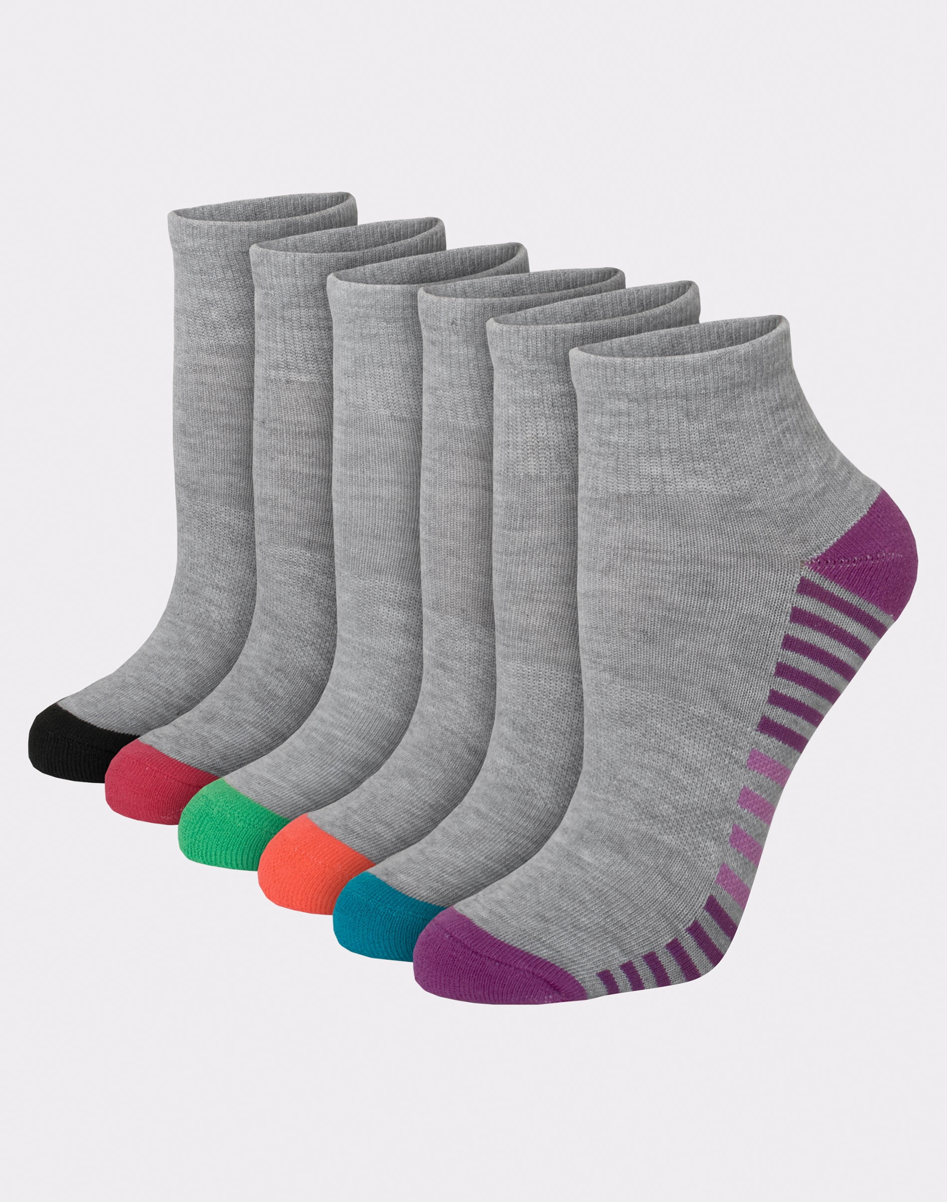 Hanes Comfort Fit Women's Ankle Socks, 6-Pairs Assortment 1 5-9 