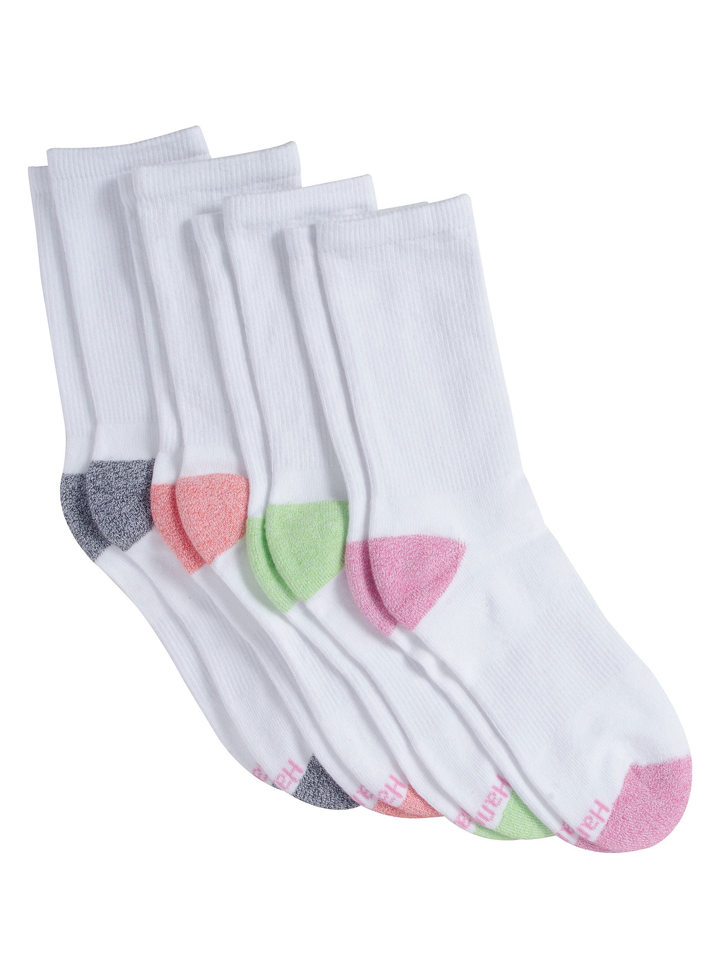 Hanes Comfort Fit Women's Crew Socks, 4-Pairs Assortment 2 5-9
