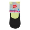 thumbnail image 1 of Hanes Comfort Fit Women's Mid Sport Invisible Liner Socks, Extended Sizes, 6-Pairs Black 8-12, 1 of 3