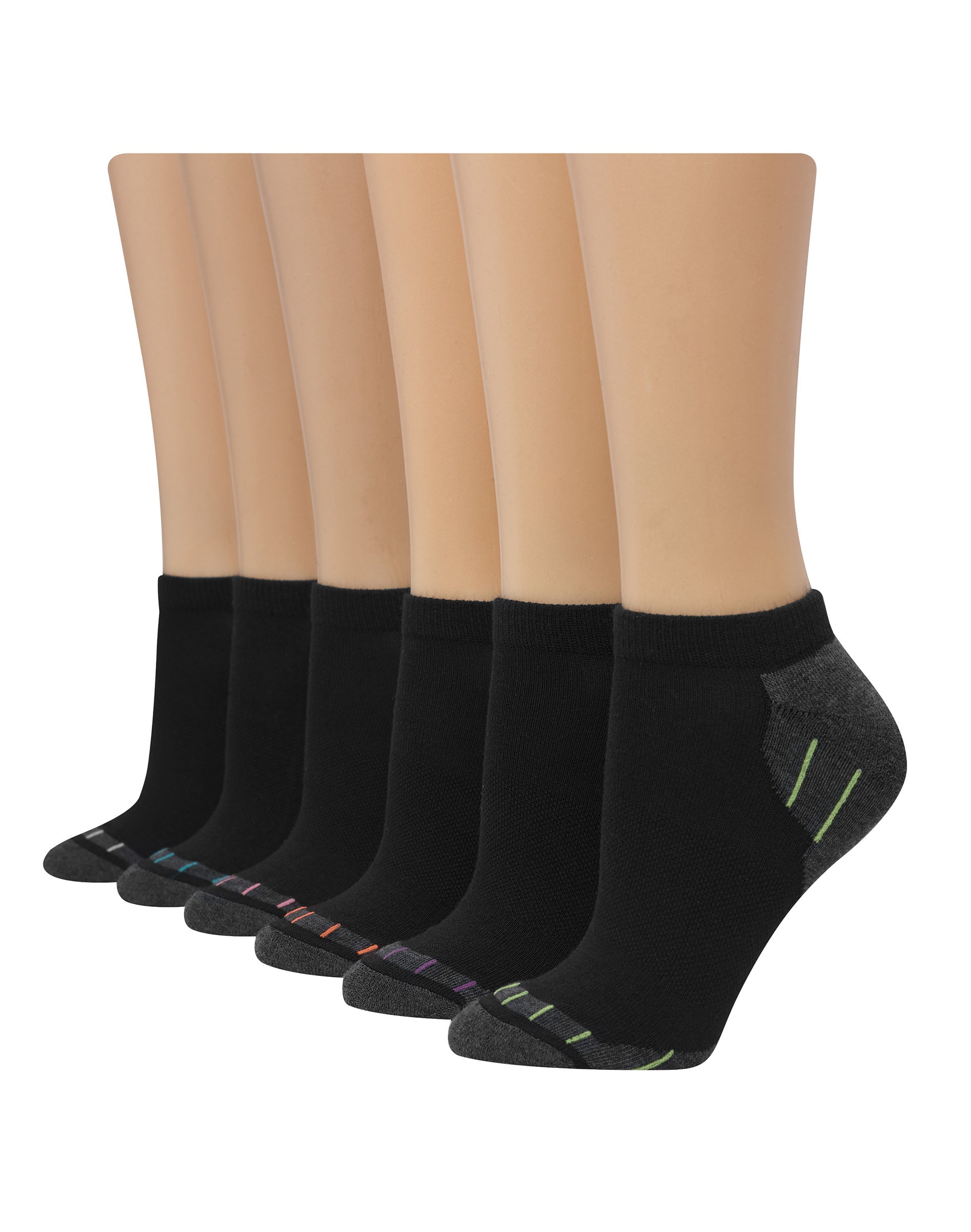 Hanes Women's ComfortBlend No Show Pack of 6,Solid Black,Shoe Size 5-9 :  : Clothing, Shoes & Accessories