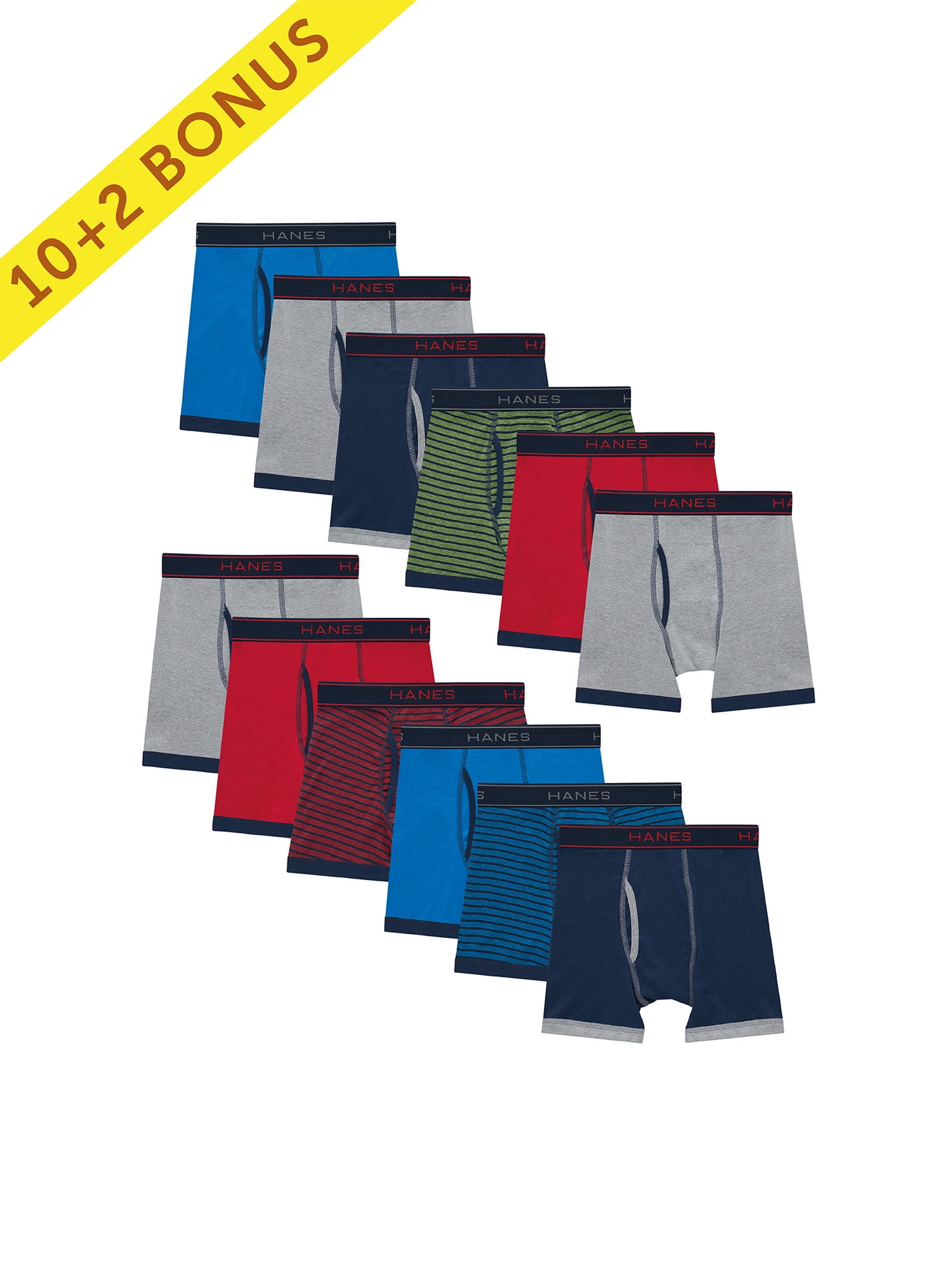 Hanes Comfort Flex Boys Ringer Boxer Brief Underwear 102 Pack 5446