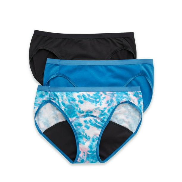 Hanes Comfort, Period.™ Bikini Underwear, Moderate Leaks, Black